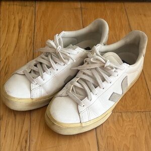 Veja Off-White Sneakers with Light Tan Details
